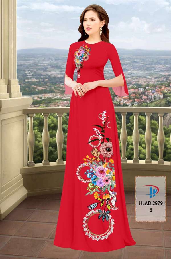 Vải Áo Dài Hoa In 3D AD HLAD2979 60